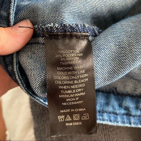 Vintage Baccini zipper front jean jacket L blue - Picture 6 of 8